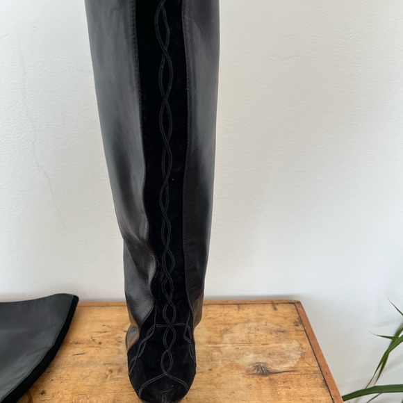 Vero Cuoio Black Leather Over-the-Knee Boots - Picture 4 of 4